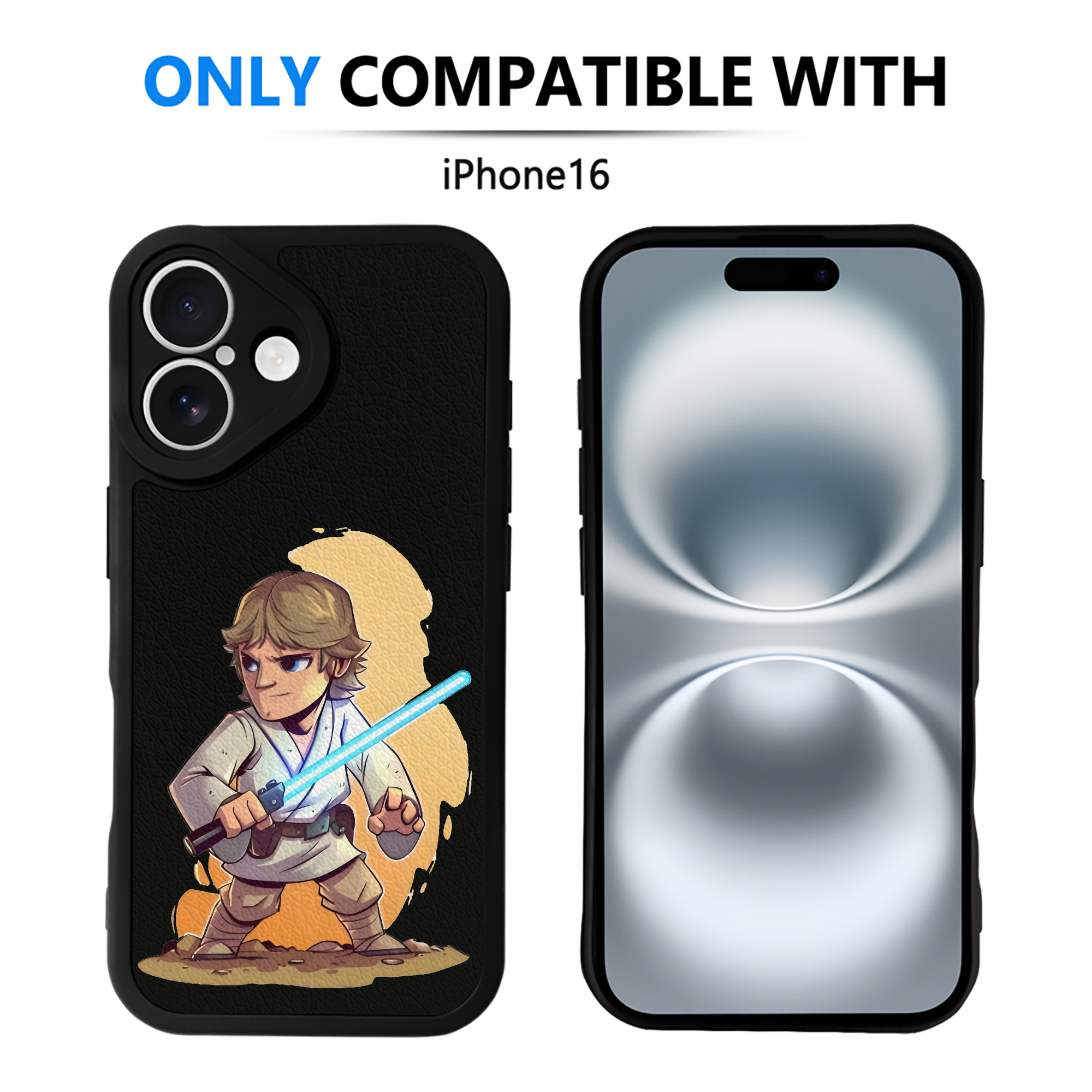 （画像用） スター・ウォーズ Star Wars 【iPhone 16シリーズ対応】シリコンスマホケース（レザー調） 材質：シリコン